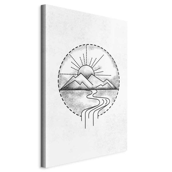 Canvas Print - Mountain Drawing (1 Part) Vertical