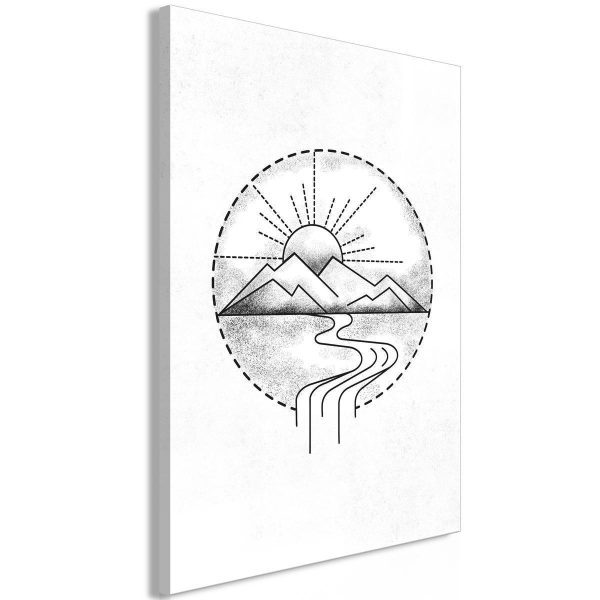 Canvas Print - Mountain Drawing (1 Part) Vertical
