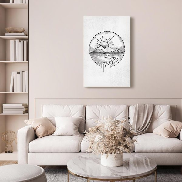 Canvas Print - Mountain Drawing (1 Part) Vertical