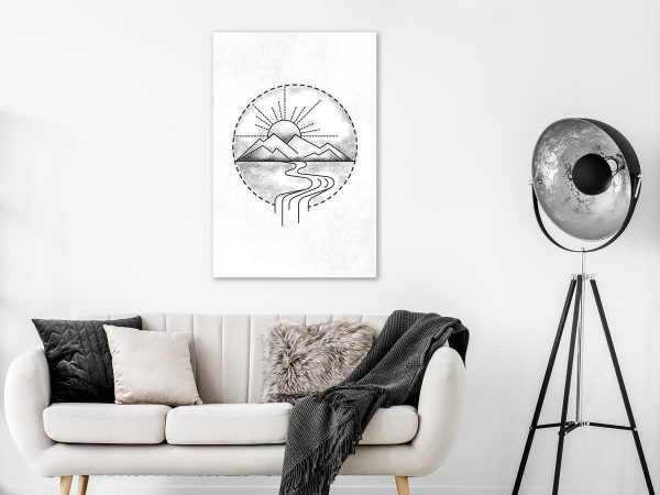 Canvas Print - Mountain Drawing (1 Part) Vertical