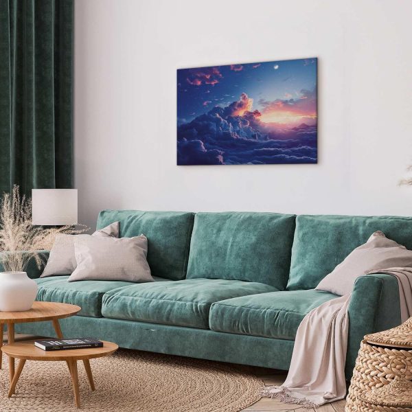 Canvas Print - Night Concert in the Mountains: Clouds Illuminated by the Last Rays of the Sun - Image 5