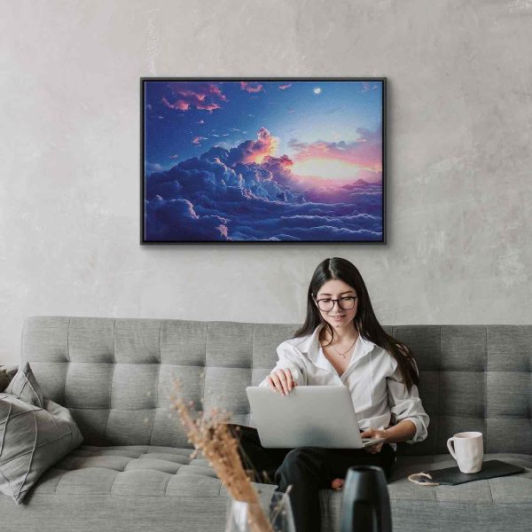 Canvas Print - Night Concert in the Mountains: Clouds Illuminated by the Last Rays of the Sun - Image 4