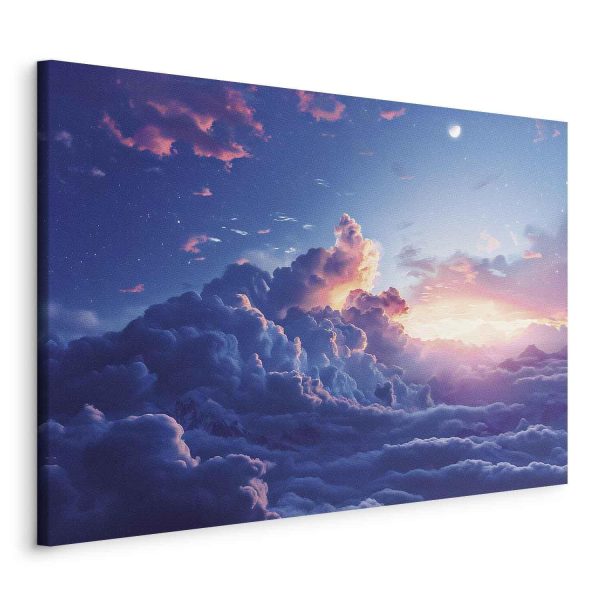 Canvas Print - Night Concert in the Mountains: Clouds Illuminated by the Last Rays of the Sun - Image 2