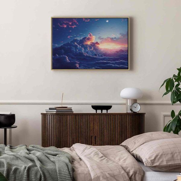 Canvas Print - Night Concert in the Mountains: Clouds Illuminated by the Last Rays of the Sun - Image 9