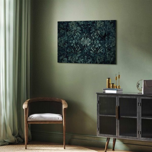 Canvas Print - Oriental Pattern Carpet: Emerald Ornaments and Worn Patterns - Image 5
