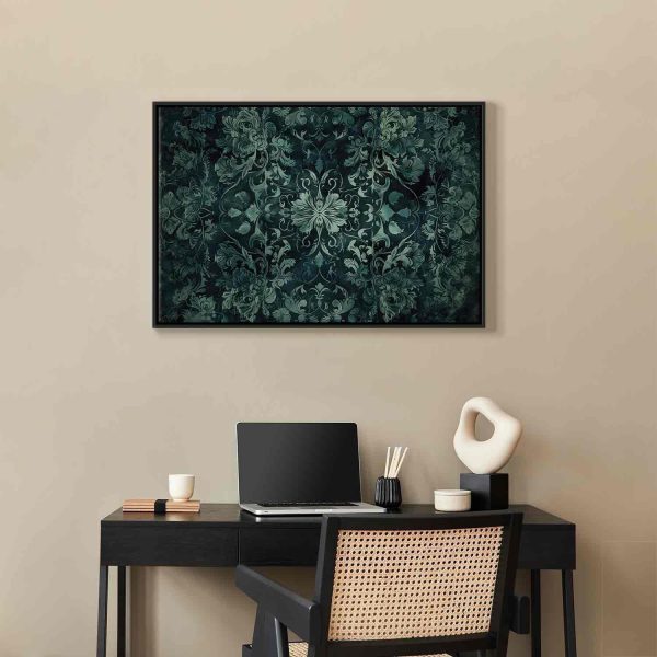 Canvas Print - Oriental Pattern Carpet: Emerald Ornaments and Worn Patterns - Image 11