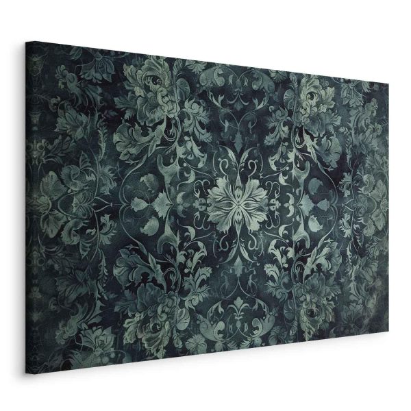 Canvas Print - Oriental Pattern Carpet: Emerald Ornaments and Worn Patterns - Image 2