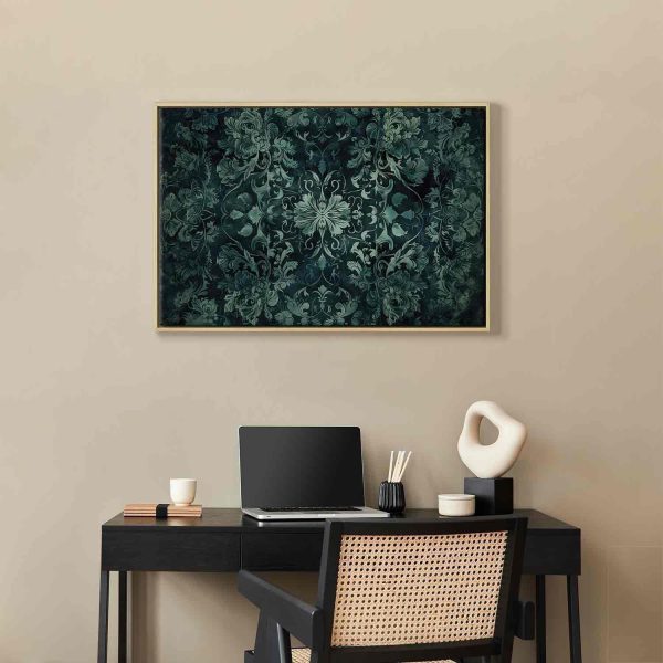 Canvas Print - Oriental Pattern Carpet: Emerald Ornaments and Worn Patterns - Image 12