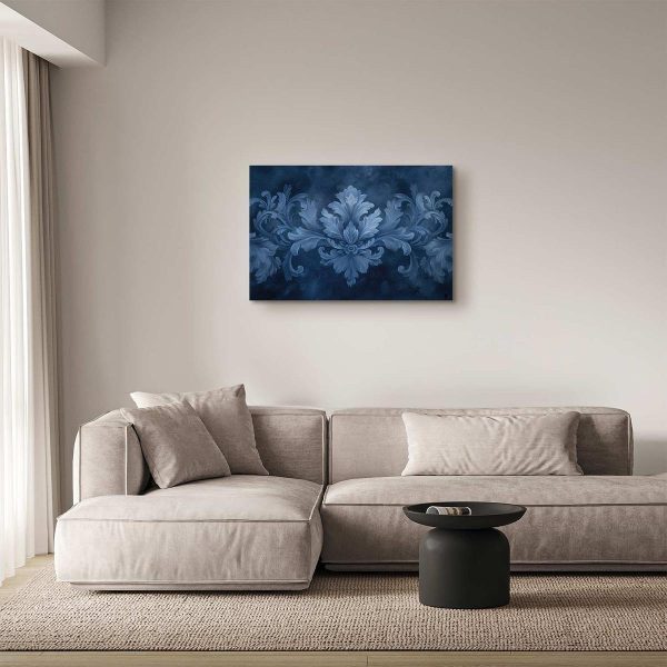 Canvas Print - Ornament in Blue and Cool Colors Dark Blue Decoration