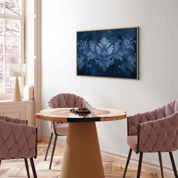 Canvas Print - Ornament in Blue and Cool Colors Dark Blue Decoration