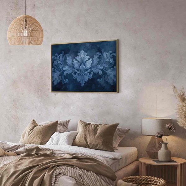 Canvas Print - Ornament in Blue and Cool Colors Dark Blue Decoration