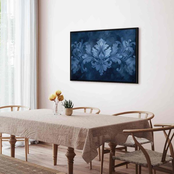 Canvas Print - Ornament in Blue and Cool Colors Dark Blue Decoration