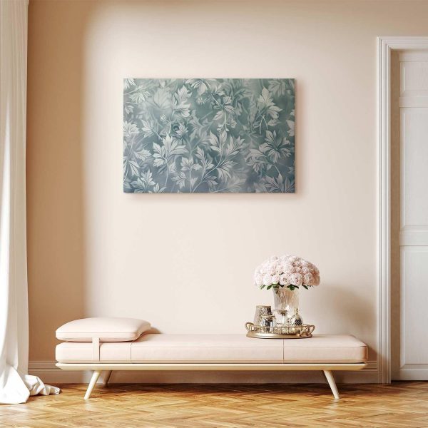 Canvas Print - Ornaments in Worn Muted Turquoises: Delicate Plant Pattern - Image 5
