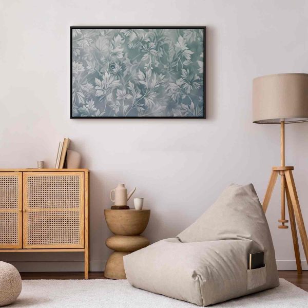 Canvas Print - Ornaments in Worn Muted Turquoises: Delicate Plant Pattern - Image 11