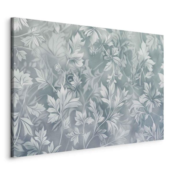 Canvas Print - Ornaments in Worn Muted Turquoises: Delicate Plant Pattern - Image 2