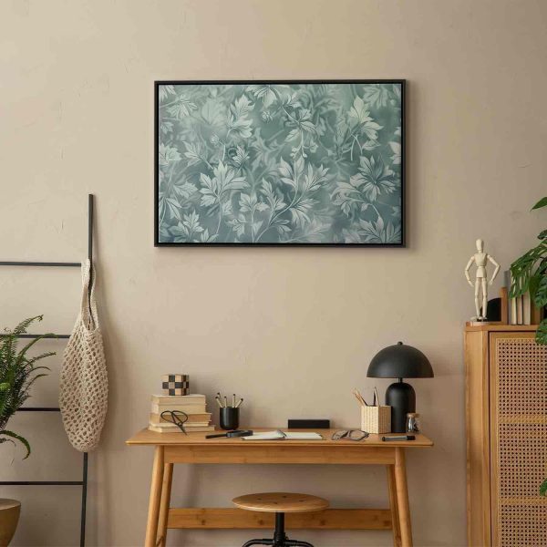Canvas Print - Ornaments in Worn Muted Turquoises: Delicate Plant Pattern - Image 13