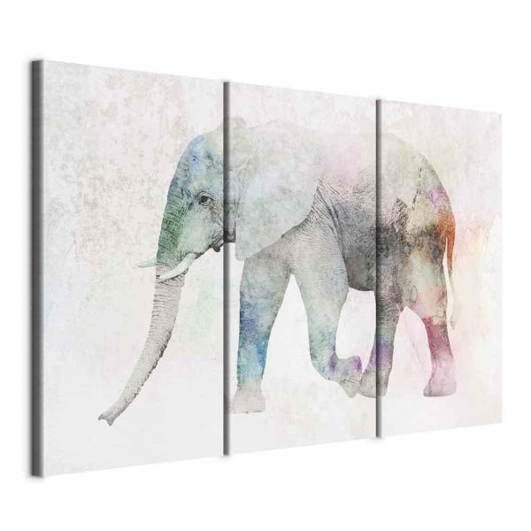Canvas Print - Painted Elephant (3 Parts)