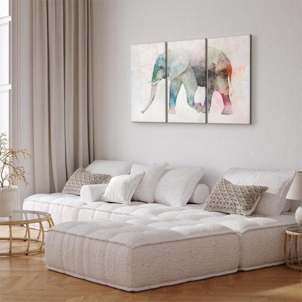 Canvas Print - Painted Elephant (3 Parts)