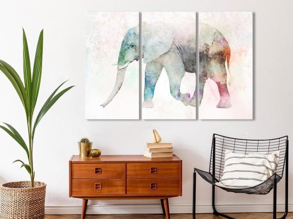 Canvas Print - Painted Elephant (3 Parts)