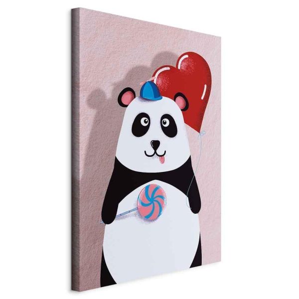 Canvas Print - Panda with a Balloon (1 Part) Vertical