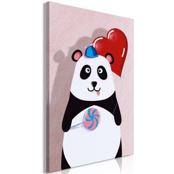Canvas Print - Panda with a Balloon (1 Part) Vertical
