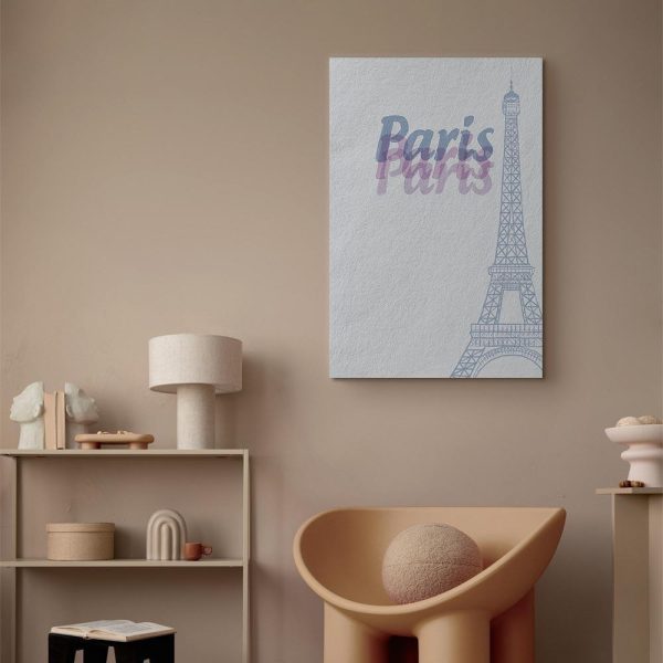 Canvas Print - Paris in Watercolours (1 Part) Vertical