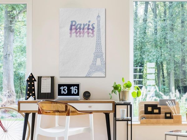 Canvas Print - Paris in Watercolours (1 Part) Vertical