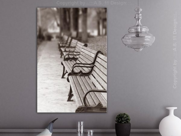 Canvas Print - Park Benches (1 Part) Vertical - Image 2