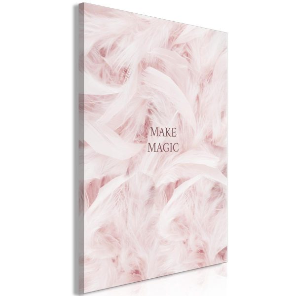Canvas Print - Pink Feathers (1 Part) Vertical
