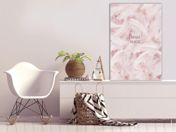 Canvas Print - Pink Feathers (1 Part) Vertical