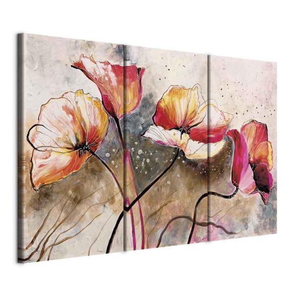 Canvas Print - Poppies lashed by the wind