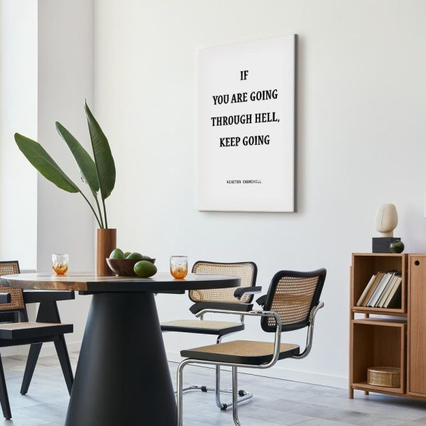 Canvas Print - Power of Words (1-part) - Winston Churchill's Motivational Quote