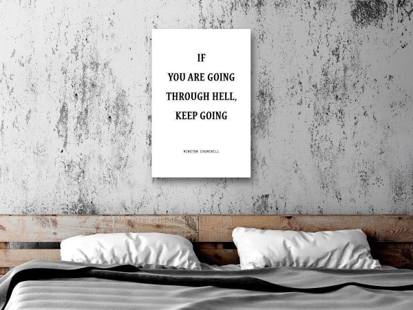 Canvas Print - Power of Words (1-part) - Winston Churchill's Motivational Quote