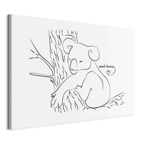 Canvas Print - Quiet Charm of Nature (1-part) - Sleeping Koala in Black and White