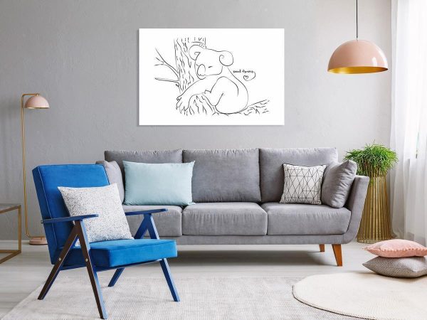 Canvas Print - Quiet Charm of Nature (1-part) - Sleeping Koala in Black and White