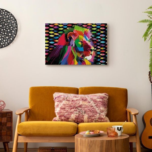 Canvas Print - Rainbow Lion (1 Part) Wide