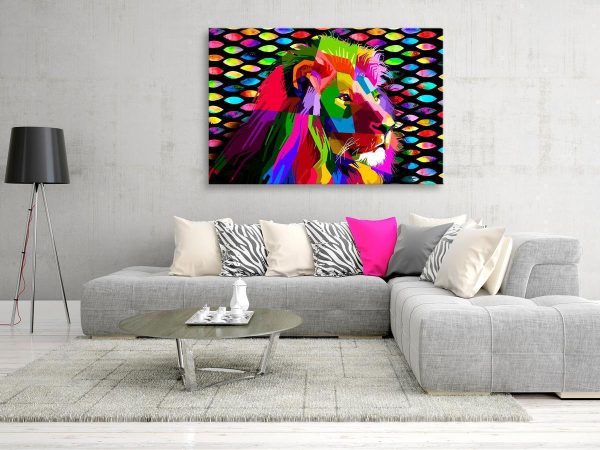 Canvas Print - Rainbow Lion (1 Part) Wide