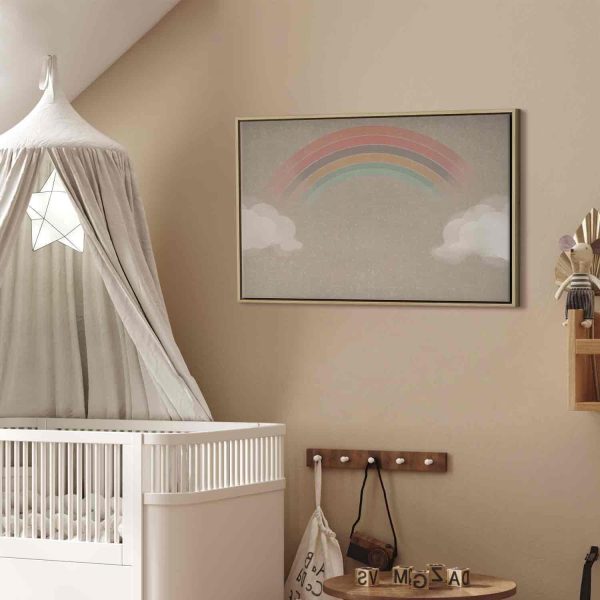 Canvas Print - Rainy June - Colorful Rainbow Emerging from Clouds on a Bright Background - Image 6