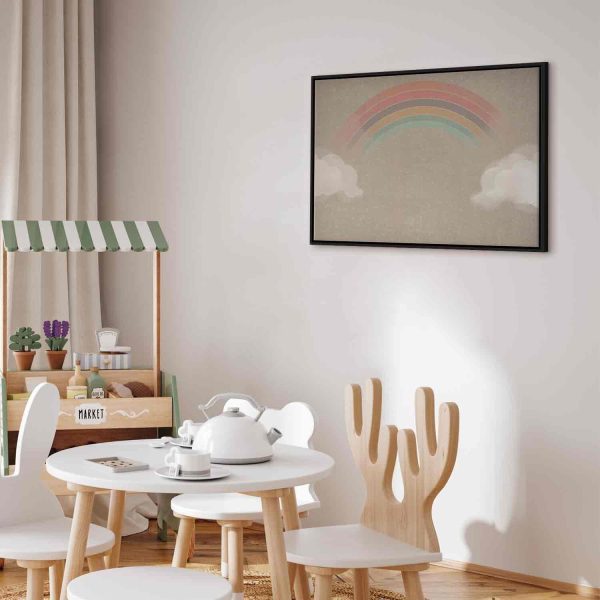 Canvas Print - Rainy June - Colorful Rainbow Emerging from Clouds on a Bright Background - Image 7