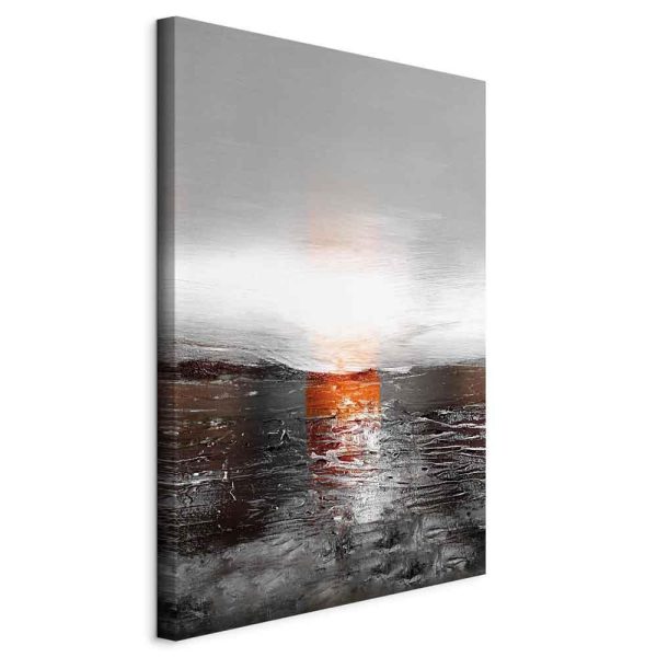Canvas Print - Reflection of Colors (1-part) - Sunset in Painted Abstract Background