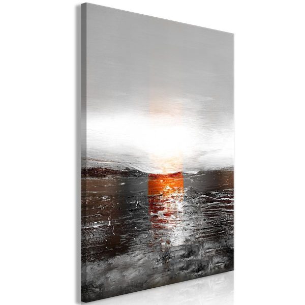 Canvas Print - Reflection of Colors (1-part) - Sunset in Painted Abstract Background