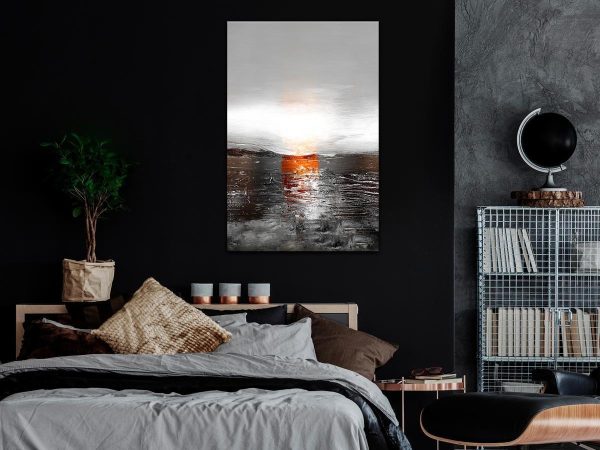 Canvas Print - Reflection of Colors (1-part) - Sunset in Painted Abstract Background