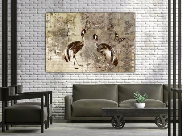 Canvas Print - Retro Cranes (1 Part) Wide