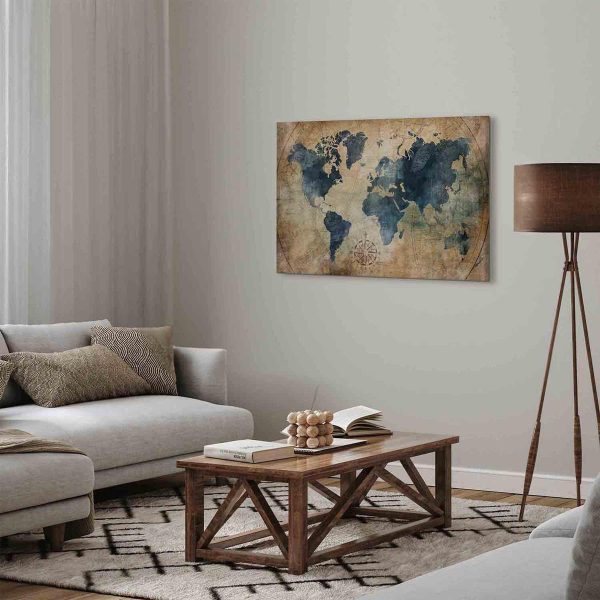 Canvas Print - Retro Map (1 Part) Wide