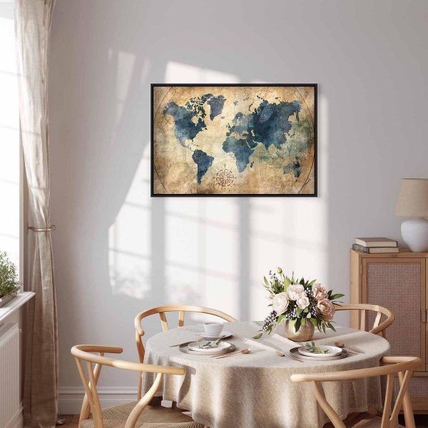 Canvas Print - Retro Map (1 Part) Wide