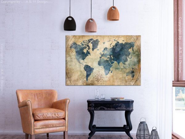 Canvas Print - Retro Map (1 Part) Wide