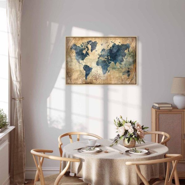 Canvas Print - Retro Map (1 Part) Wide