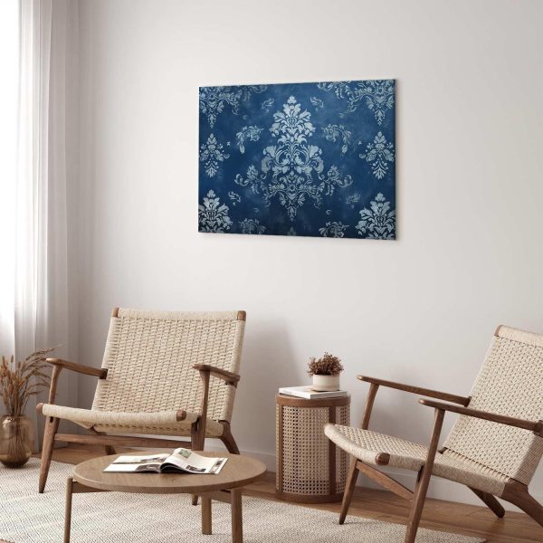 Canvas Print - Retro Ornament Decorative Motif in Worn Blues - Image 5