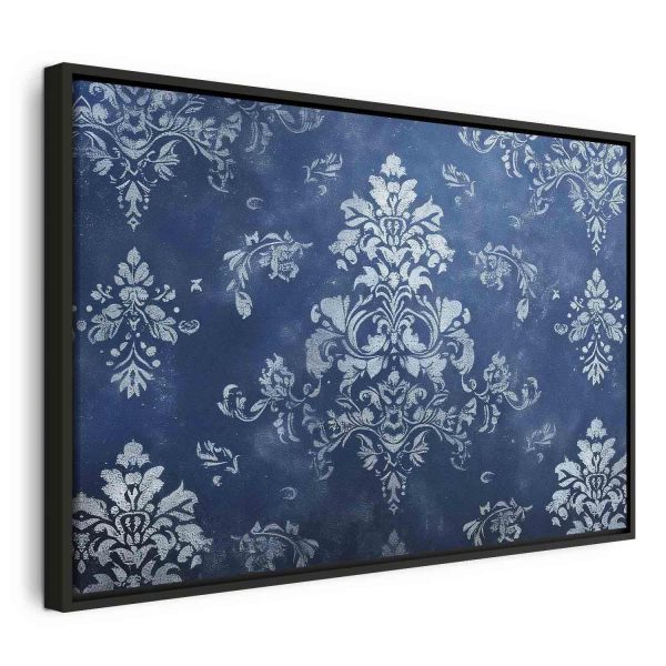Canvas Print - Retro Ornament Decorative Motif in Worn Blues