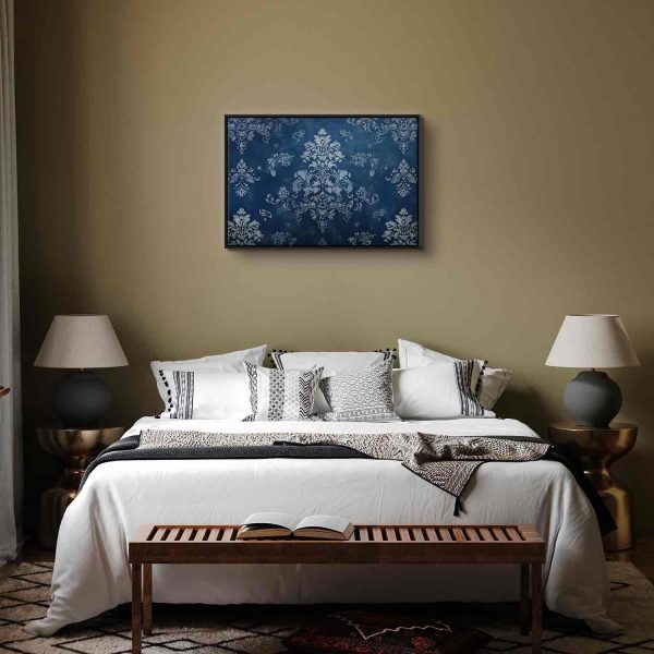 Canvas Print - Retro Ornament Decorative Motif in Worn Blues - Image 7